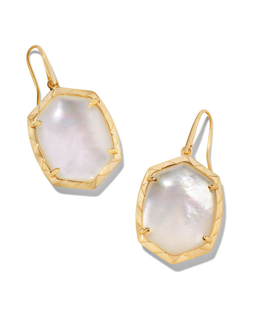 Daphne Drop Earrings Gold Ivory MOP