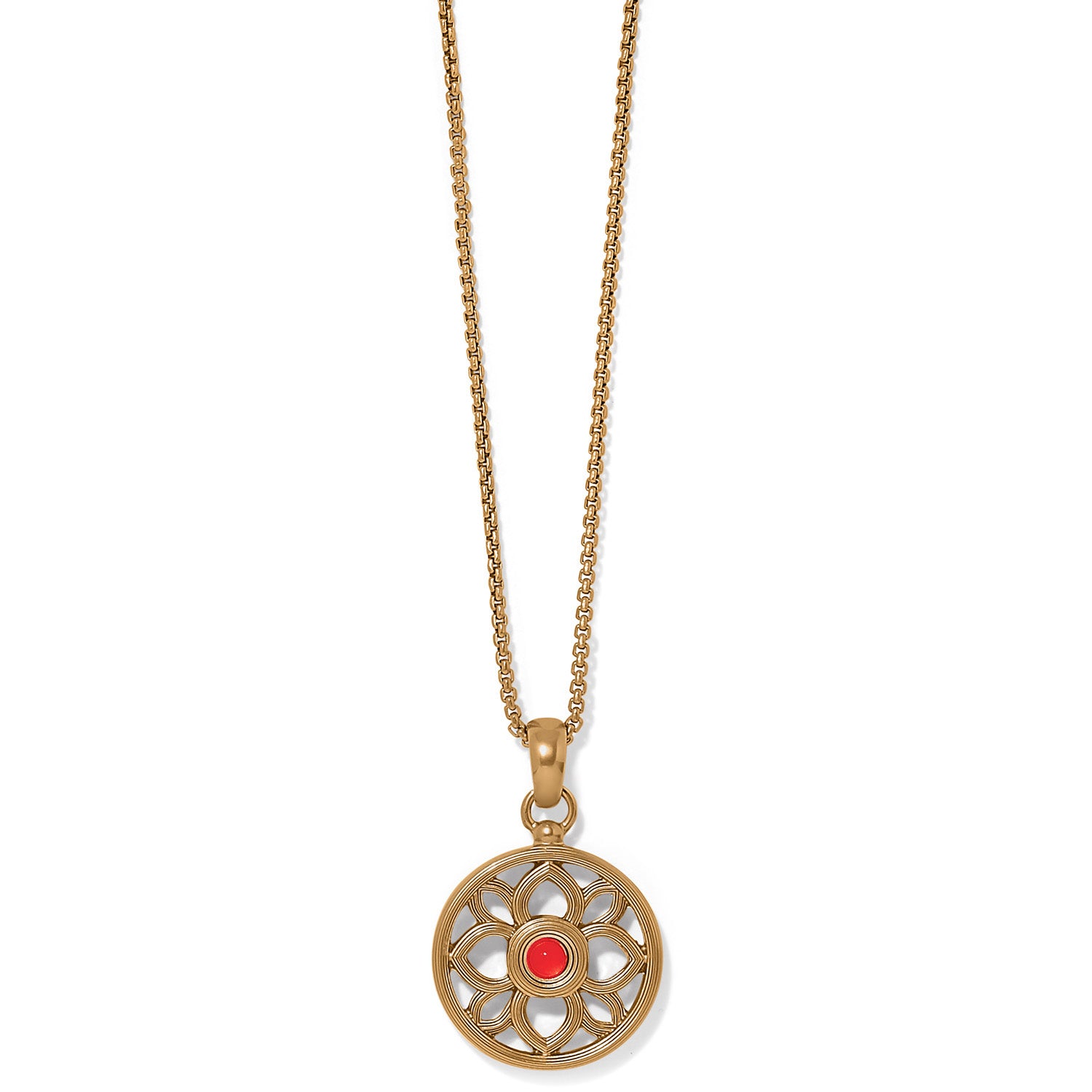 Ferrara Red/Gold Large Pendant Necklace JM7561 – She Chester