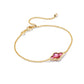 Framed Abbie Delicate Chain Bracelet Gold Light Burgundy Illusion - She Chester