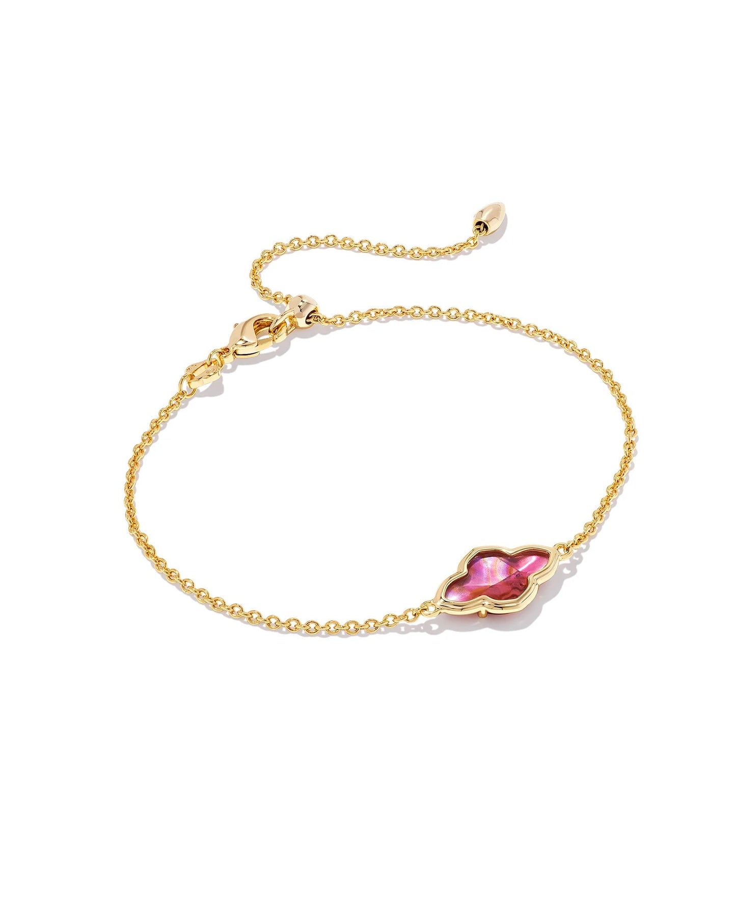 Framed Abbie Delicate Chain Bracelet Gold Light Burgundy Illusion - She Chester