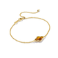 Framed Abbie Delicate Chain Bracelet Gold Marbled Amber Illusion - She Chester