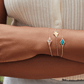 Framed Abbie Delicate Chain Bracelet Gold Teal Tigers Eye - She Chester