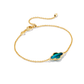 Framed Abbie Delicate Chain Bracelet Gold Teal Tigers Eye - She Chester