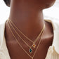 Framed Abbie Pendant Necklace Gold Marbled Amber Illusion - She Chester