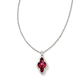 Framed Abbie Pendant Necklace Rhodium Light Burgundy Illusion - She Chester