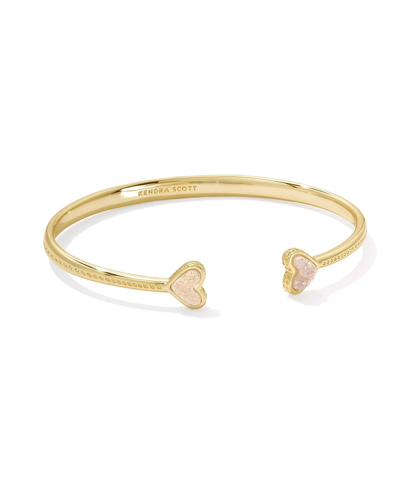 Framed Ari Heart Cuff Bracelet Gold Iridescent Drusy - She Chester