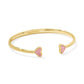 Framed Ari Heart Cuff Bracelet Gold Light Pink Drusy - She Chester