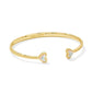 Framed Ari Heart Cuff Bracelet Gold White Opalescent Resin - She Chester