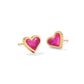 Framed Ari Heart Stud Earring Gold Azalea Illusion - She Chester
