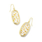 FRAMED ELLE DROP EARRINGS GOLD WHITE MOSIAC GLASS - She Chester