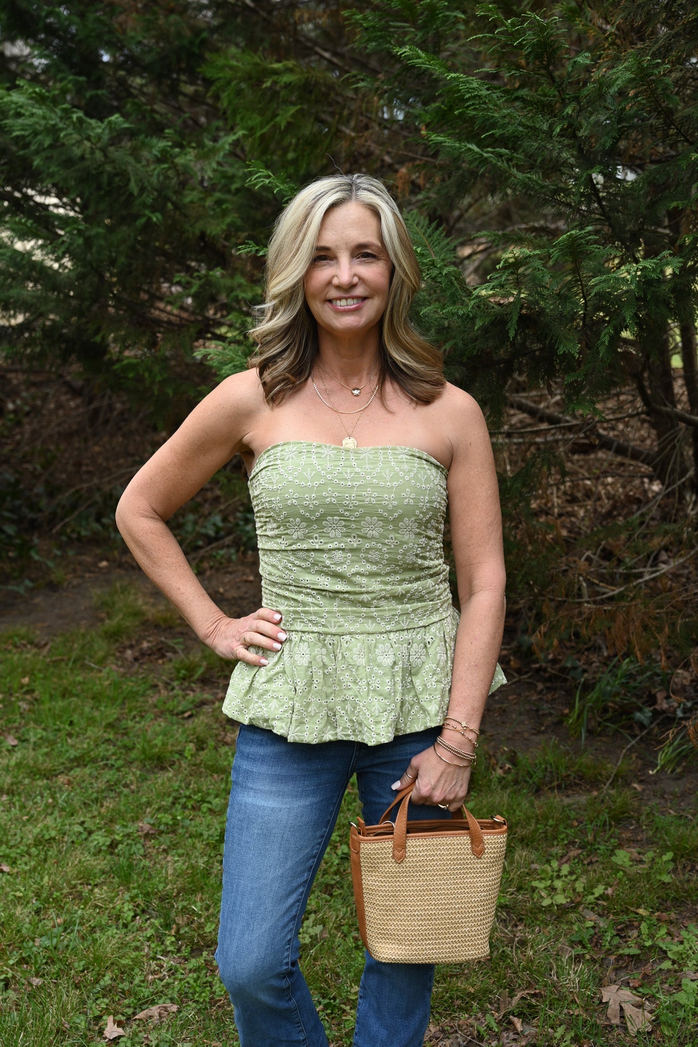 Garden Glow Floral Eyelet Top - She Chester