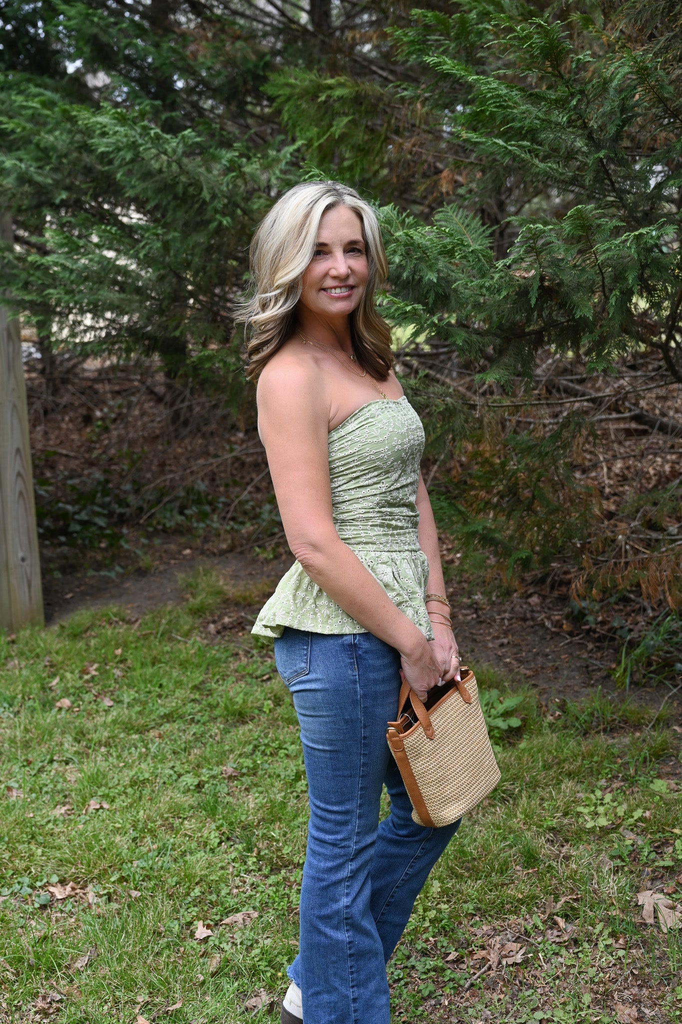 Garden Glow Floral Eyelet Top - She Chester