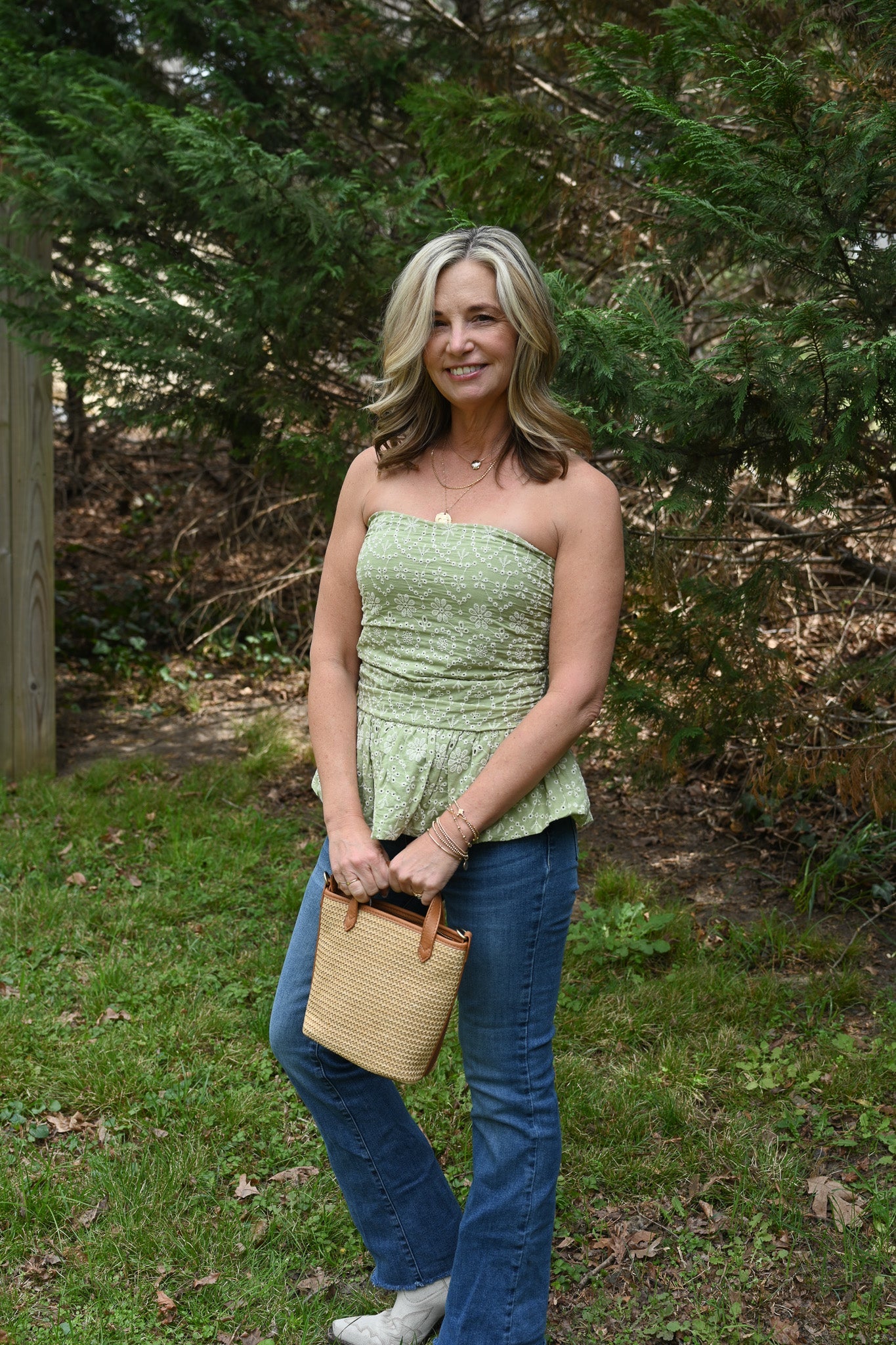 Garden Glow Floral Eyelet Top - She Chester