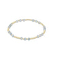 GEMSTONE GOLD JOY PATTERN 3MM BEAD BRACELET - AQUAMARINE - She Chester