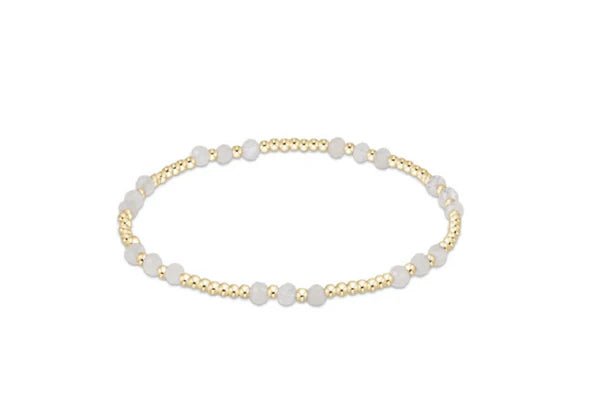 GEMSTONE GOLD JOY PATTERN 3MM BEAD BRACELET - MOONSTONE - She Chester