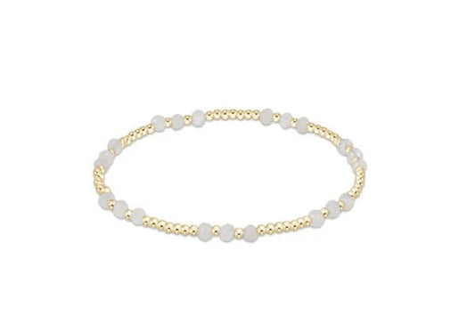 GEMSTONE GOLD JOY PATTERN 3MM BEAD BRACELET - MOONSTONE - She Chester