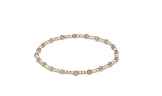 GEMSTONE GOLD SINCERITY PATTERN 3MM BEAD BRACELET - LABRADORITE - She Chester