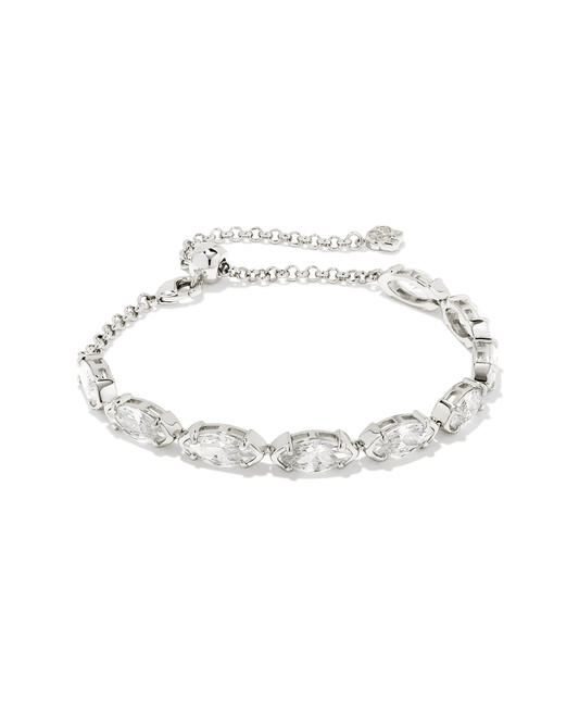 Genevieve Delicate Chain Bracelet Rhodium Metal - She Chester