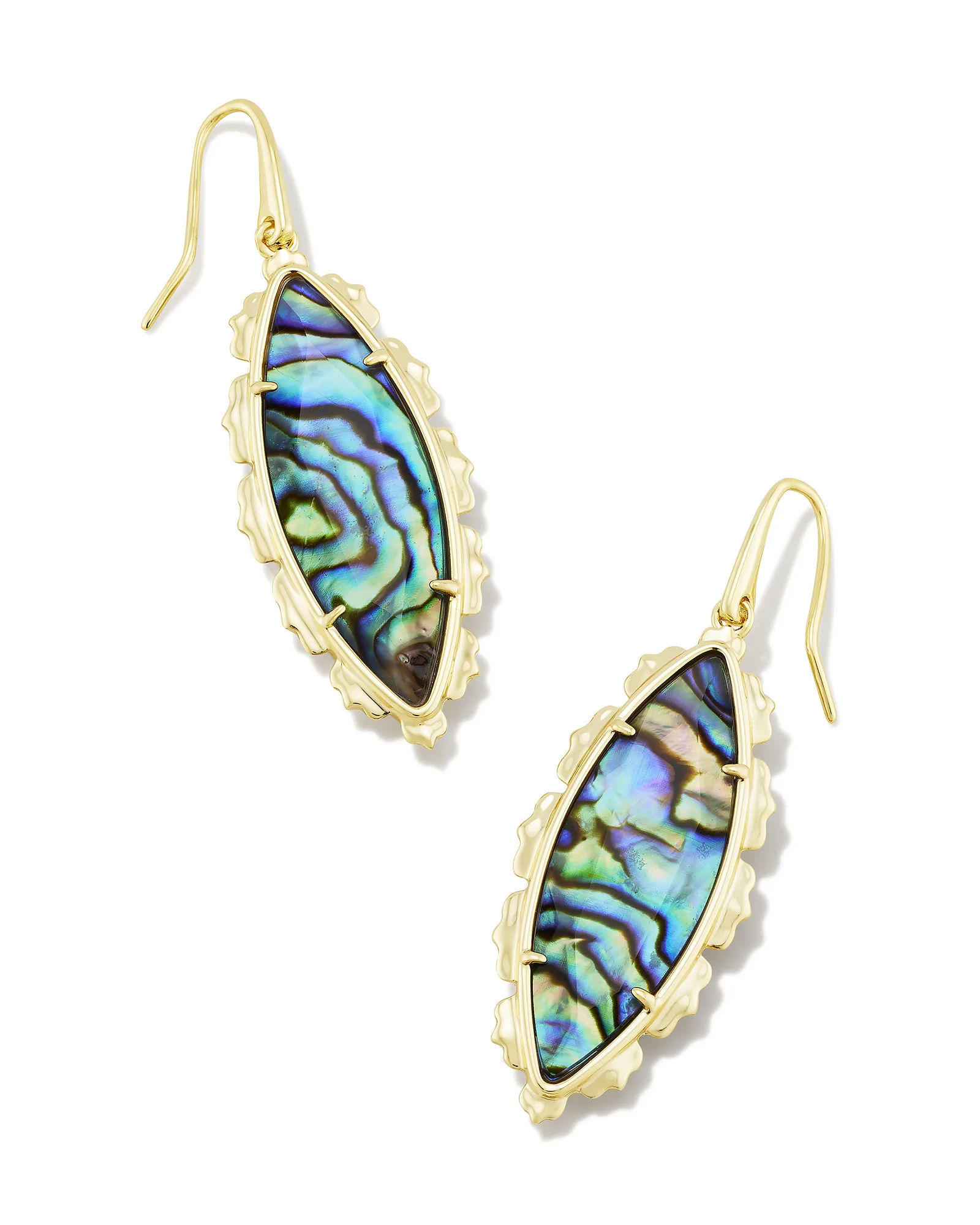 Genevieve Drop Earrings Gold Abalone - She Chester