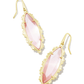 Genevieve Drop Earrings Gold Luster Pink Cats Eye - She Chester