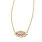 Genevieve Short Neck Gold Luster Pink Cat Eye - She Chester