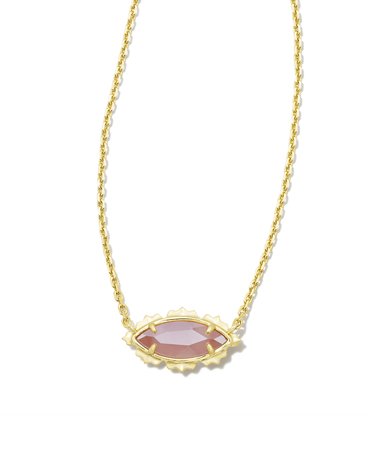 Genevieve Short Neck Gold Luster Pink Cat Eye - She Chester
