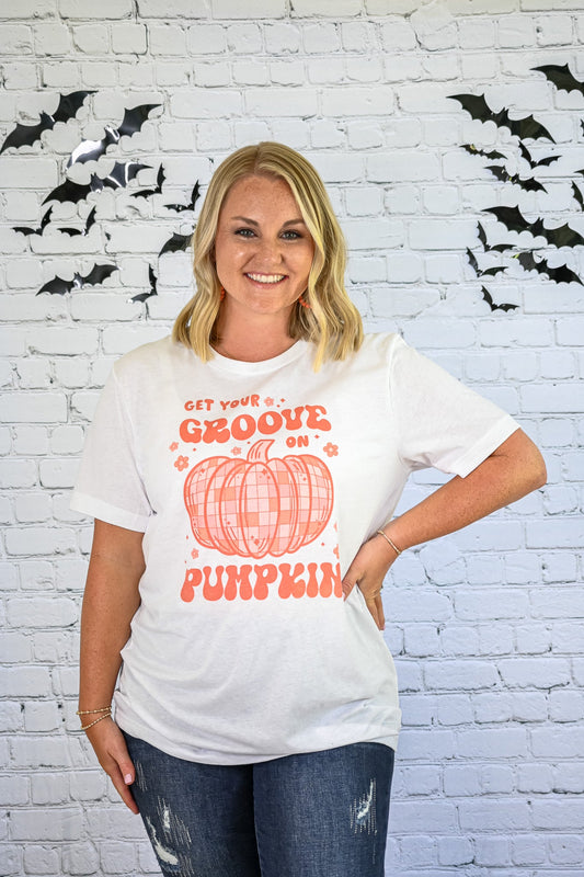 Get Your Groove On Pumpkin Tee - She Chester