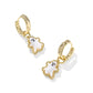 GHOST HUGGIE EARRINGS GOLD WHITE MOTHER OF PEARL - She Chester
