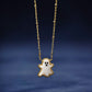 GHOST SHORT PENDANT NECKLACE GOLD WHITE MOTHER OF PEARL - She Chester