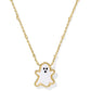 GHOST SHORT PENDANT NECKLACE GOLD WHITE MOTHER OF PEARL - She Chester