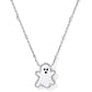 GHOST SHORT PENDANT NECKLACE SILVER WHITE MOTHER OF PEARL - She Chester