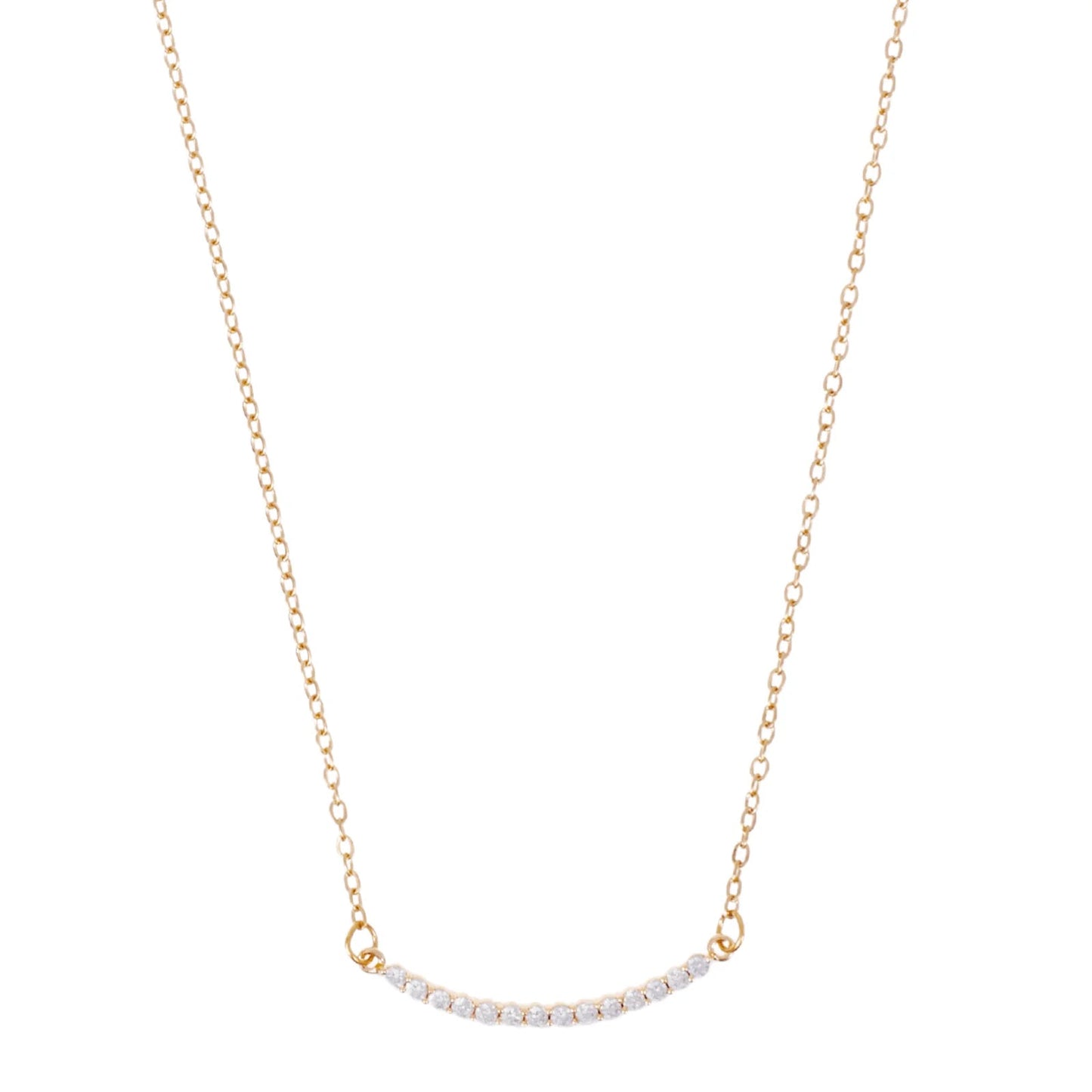 Gianna Gold Curved Bar Necklace - 37 - She Chester