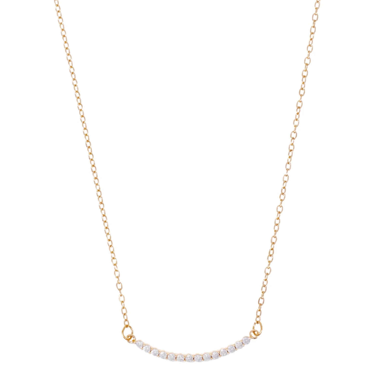 Gianna Gold Curved Bar Necklace - 37 - She Chester