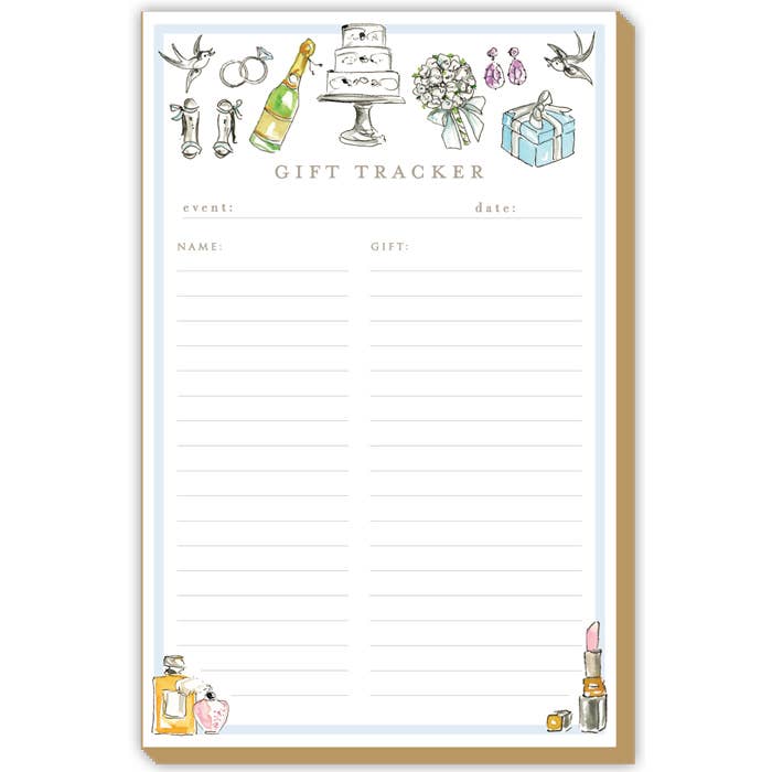 Gift Tracker with Bridal Icons Luxe Large Notepad - She Chester
