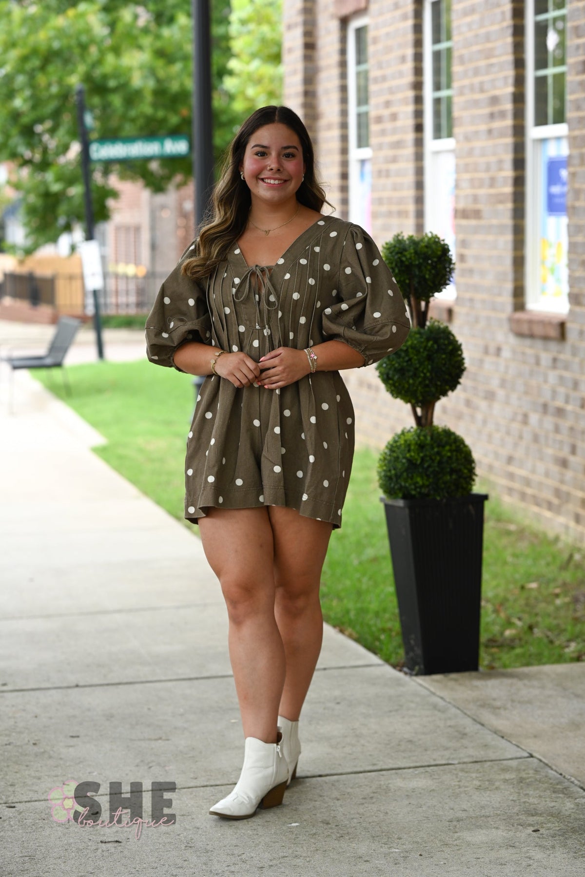 Ginger Polka Dot Romper - She Chester