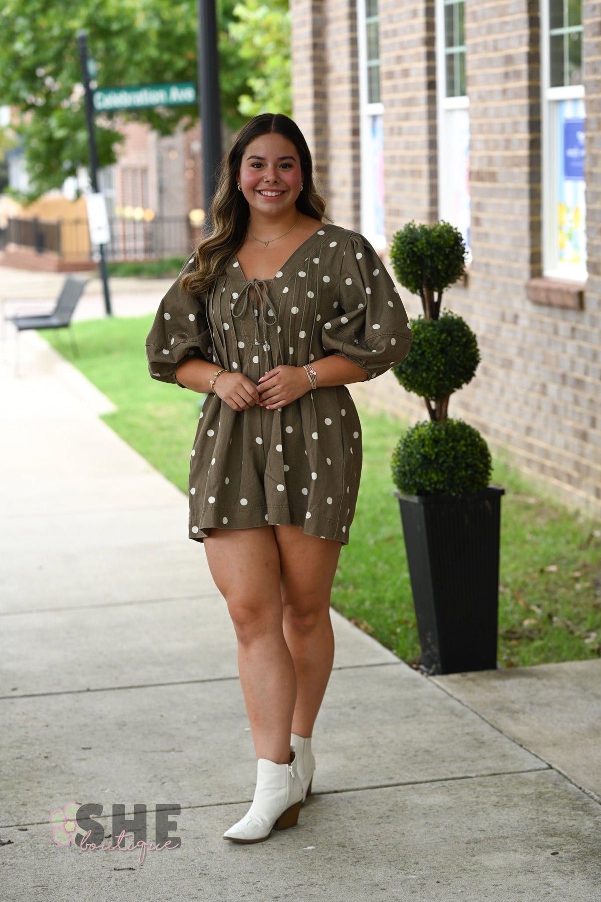 Ginger Polka Dot Romper - She Chester