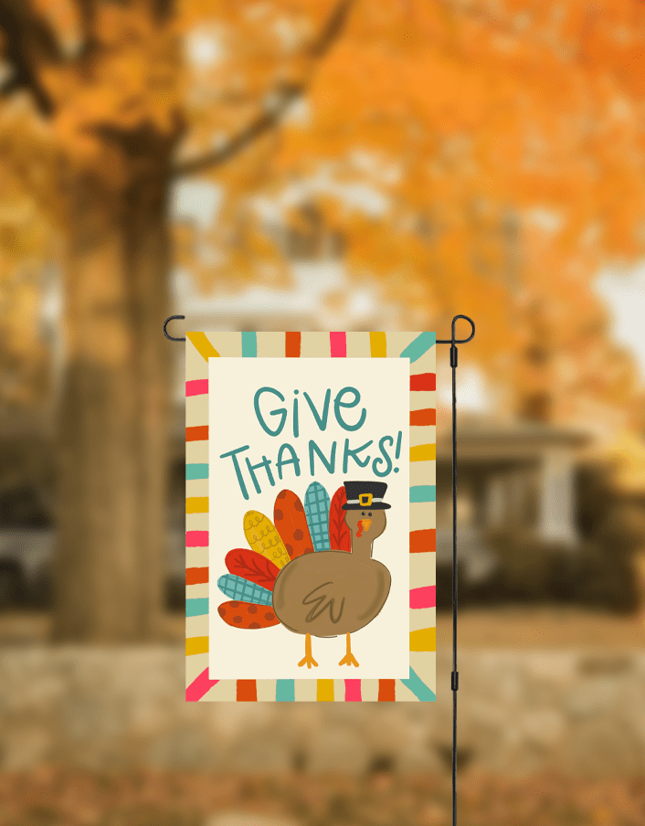 Give Thanks Patchy Garden Flag - She Chester