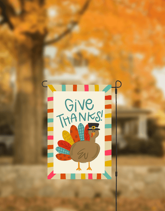 Give Thanks Patchy Garden Flag - She Chester
