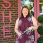 Gloria Embroidered Wine Dress - She Chester