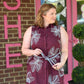 Gloria Embroidered Wine Dress - She Chester
