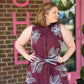 Gloria Embroidered Wine Dress - She Chester