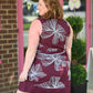 Gloria Embroidered Wine Dress - She Chester