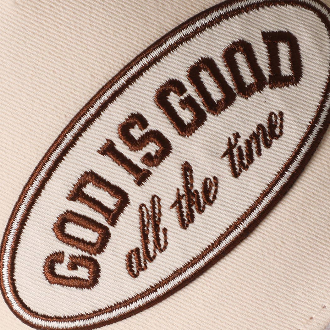 GOD IS GOOD All The Time Patch Camo Brim Baseball Cap: CAMWH / One Size - She Chester