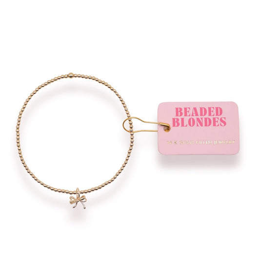 Gold Bow Charm Bracelet Standard Size - She Chester