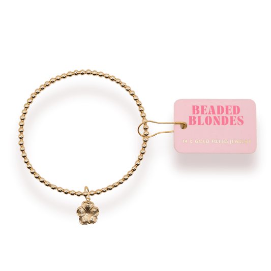 Gold Flower Charm Bracelet Standard Size - She Chester