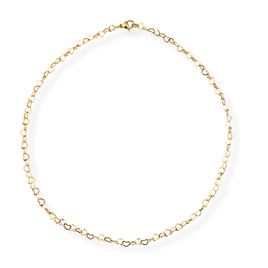Gold Love Chain Heart Necklace - She Chester