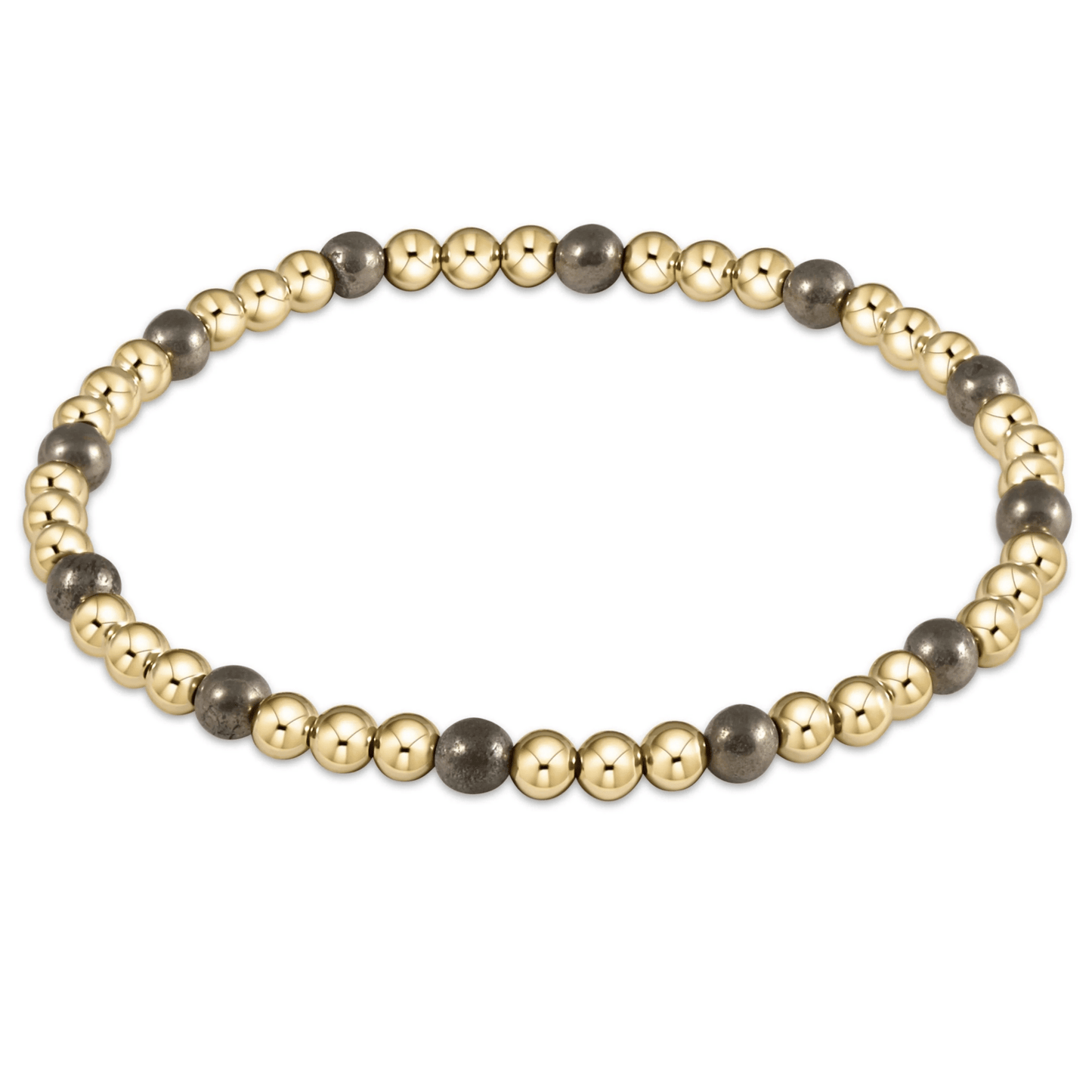 Gold Sincerity Pattern 4mm Bead Bracelet Pyrite - She Chester