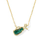 GOLF SHORT PENDANT NECKLACEGOLD GREEN MALACHITE - She Chester