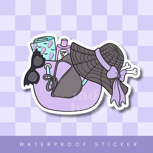 Goth Girl Beach Bag Sticker: 2.5" - She Chester
