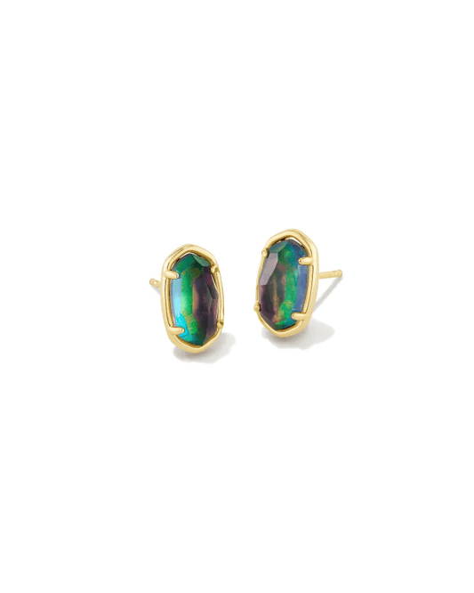 Grayson Stone Stud Earring Gold Lilac Abalone - She Chester